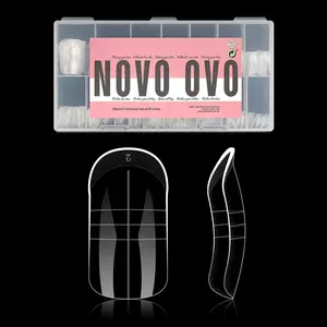 NOVO OVO Toe Dual Nail Forms for Poly Gel Toenail Extension, Reusable Full Cover Molds for French Tip Acrylic Toenails, Nail Art Design Molds for Pedicure, for Salon & DIY at Home 15 sizes 300 Pcs（ONLY DUAL FORM NO POLY GEL AND UV LIGHT INCLUDED）