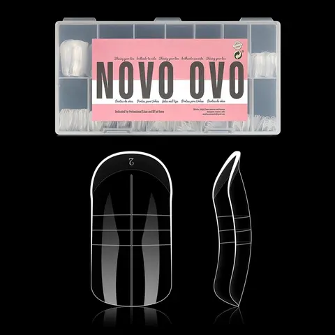 NOVOOVO Toe Dual Nail Forms, 300 Pcs Reusable Molds for Poly Gel Toenail Extension & DIY Gel Nails at Home, Full Cover with Measurement Guides, 15 Sizes, Cost-Effective, Unisex, Diy False Toenails, Pmma Material, Nail Hacks, Environmentally Friendly, Nail