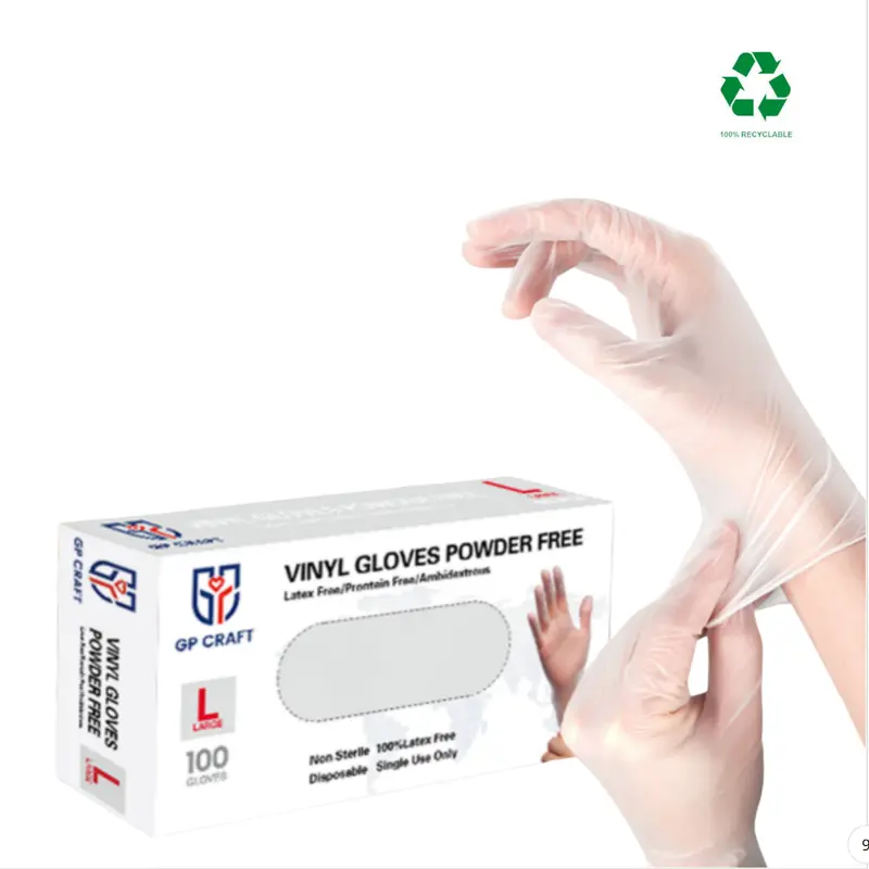 GP Craft Vinyl Synthetic Cleaning Gloves - Latex-Free, Powder-Free, Textured Grip, Lightweight, Comfortable Boxed Gloves for Household Kitchen Cleaning