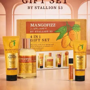 Stallion 53 Mangofizz 4 in 1 Gift Set - Facial Cleanser, Shower Gel & 20 ml Travel Size  - Unisex by Emper