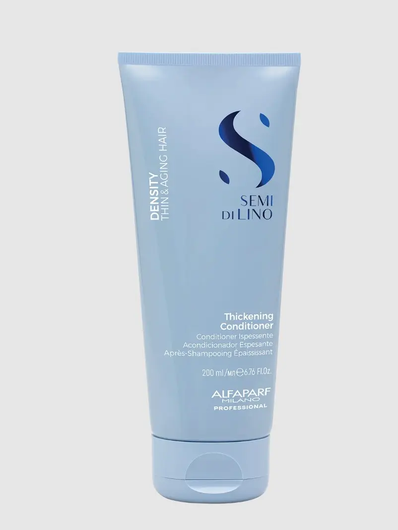 Alfaparf Milano Semi di Lino Density Deep Conditioner - Haircare Leave-On Treatment with Filler Complex, Gentle Peptides, Botanical Ingredients, Amino Acid, Caesalpinia, Detangling, Thickening, Volumizes Fine Hair, Biodegradable, Vegan, 200ml/6.76oz, Plas