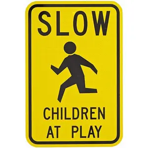 Slow Children At Play Tin Caution Signs 12X16