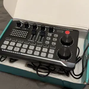 F998 Live Sound Card Audio Mixer, Podcast Audio Interface with DJ Mixer Effects, Voice Changer with Sound Effects for Karaoke Live Streaming Record, Music Production, Digital Sound Card Set, Handheld Sound Card, for Gaming PC, Gaming Items