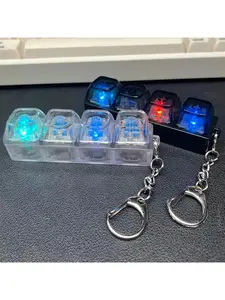 Fingertip Toy LED Keyboard Keychain Light Up Keys Stress Relief Toy, Funny Relaxing Pendant for Boys Girls Adults, Perfect Gift for Anxious Kids, Great Easter Christmas Birthday Present