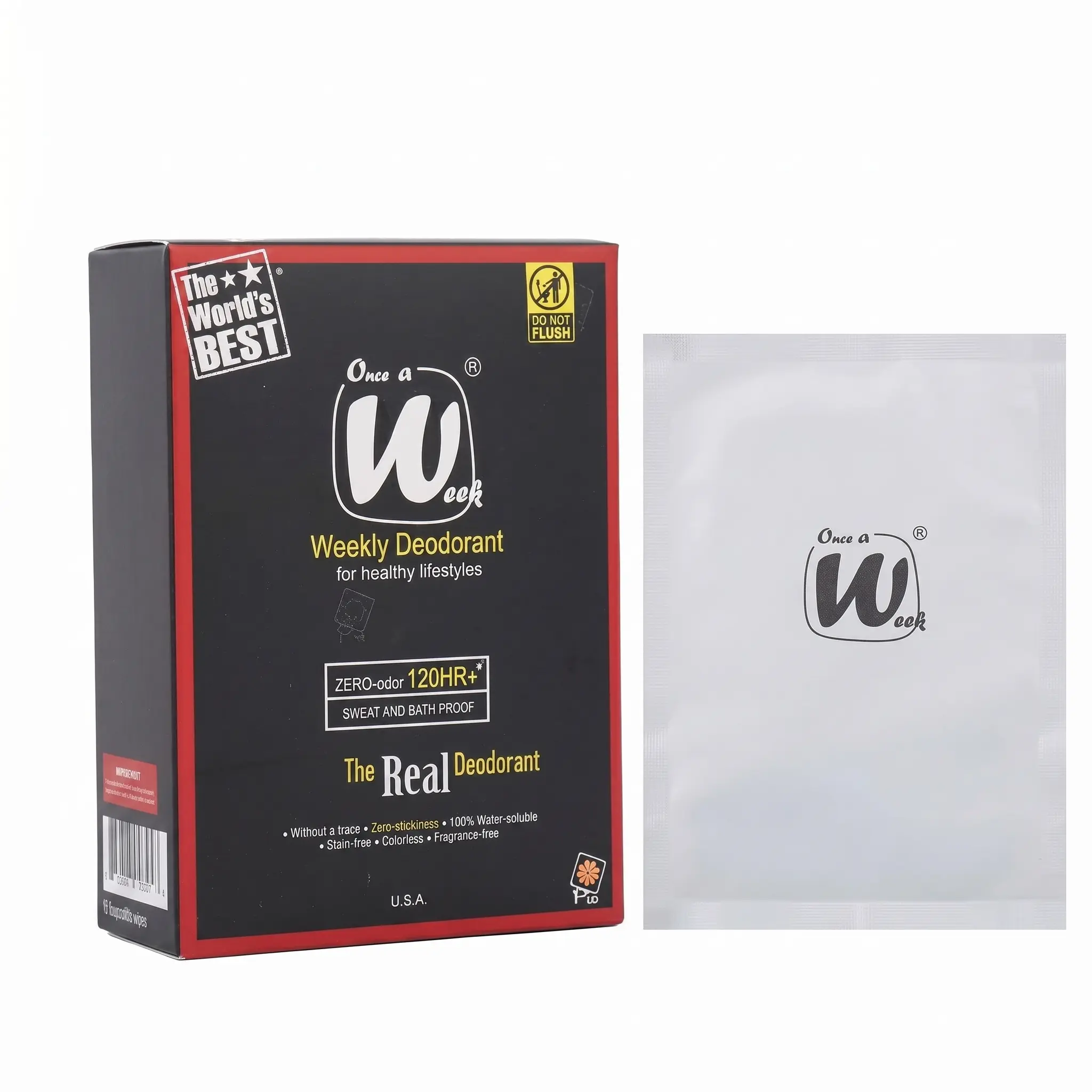 Once a Week Deodorant Wipes: The Real Deodorant Zore-odor 120hours+/Be Week-long Confident Only 1 Wipe/ 12 Wipes for 3 Months of Use (1 Pack)