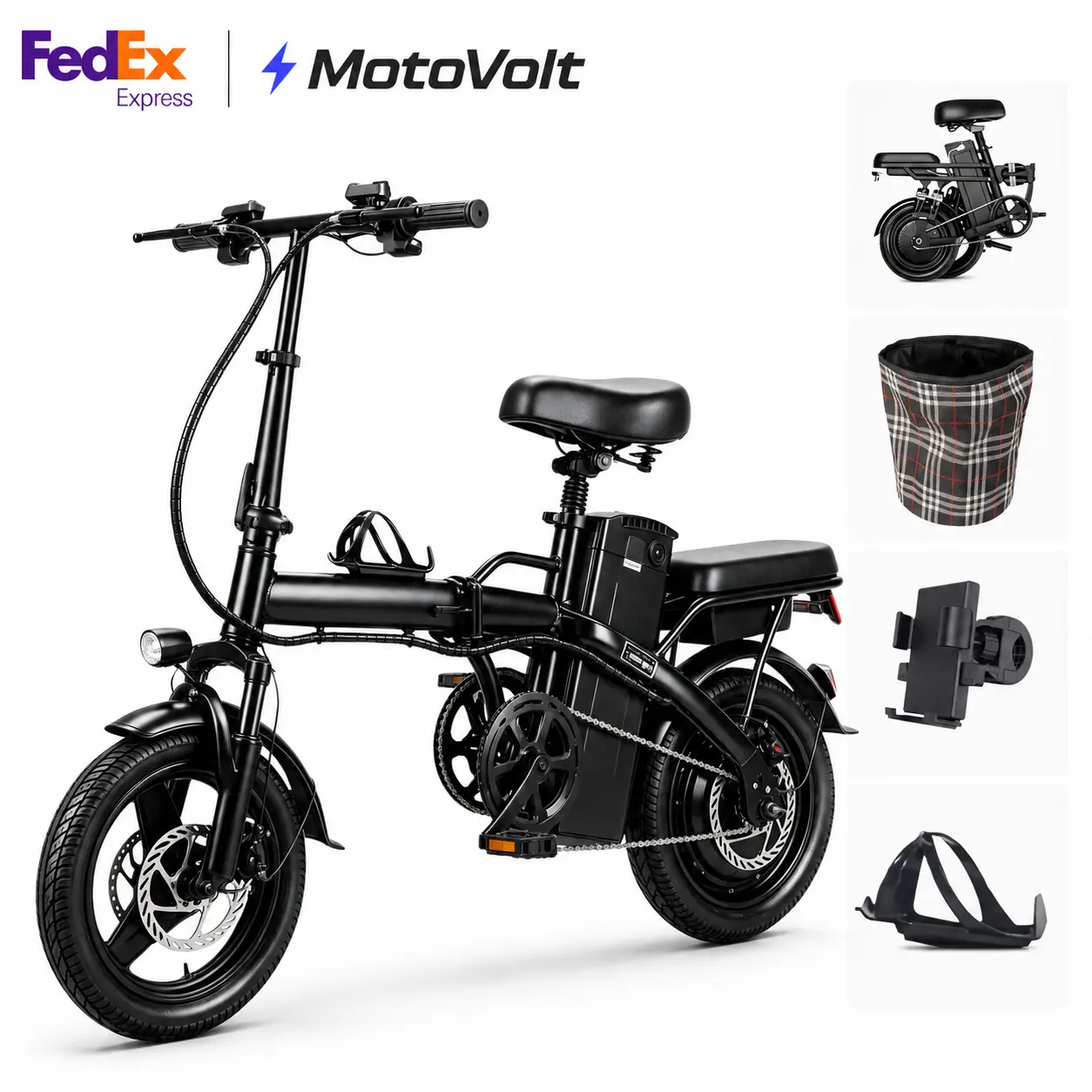 Folding All-Terrain Electric Bike for Adults, 1000W Motor, 48V 15Ah Battery, 20+MPH, 14-Level Suspension, Disc Brakes, UL2849 Certified Foldable E-Bike to shop Adult Electric Bike Electric Bicycle with Suspension Tire f12 elecric
