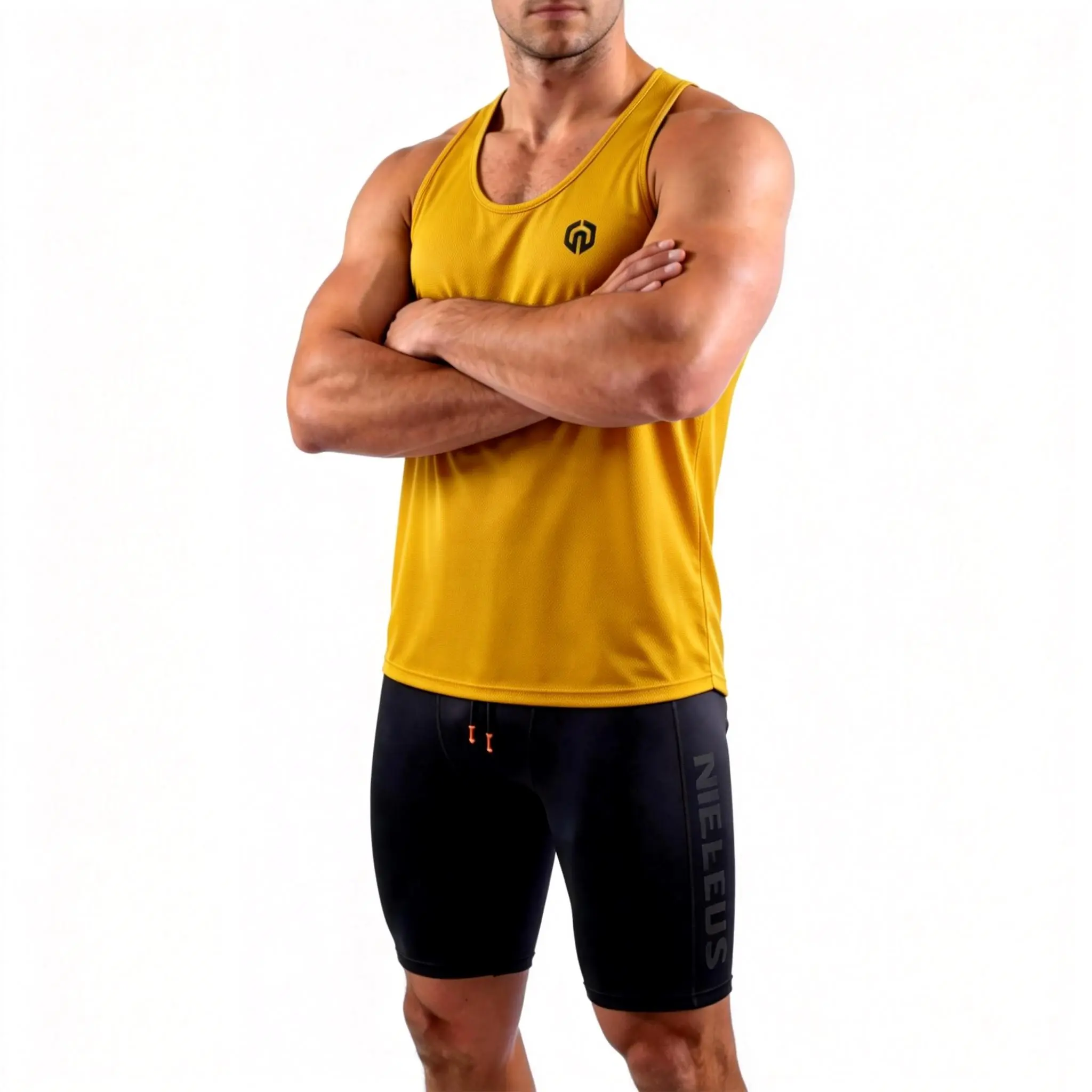 NELEUS Men's 2-Piece Running Gym Athleisure Set - Y-Back Muscle Tank Top, Compression Shorts, Quick Dry Fitness Apparel, High Stretch Activewear Running Outfits, Sports Casual Wear, Tank Tops, Male, All Weather Sports, Biking, Sport Ready, Breathable