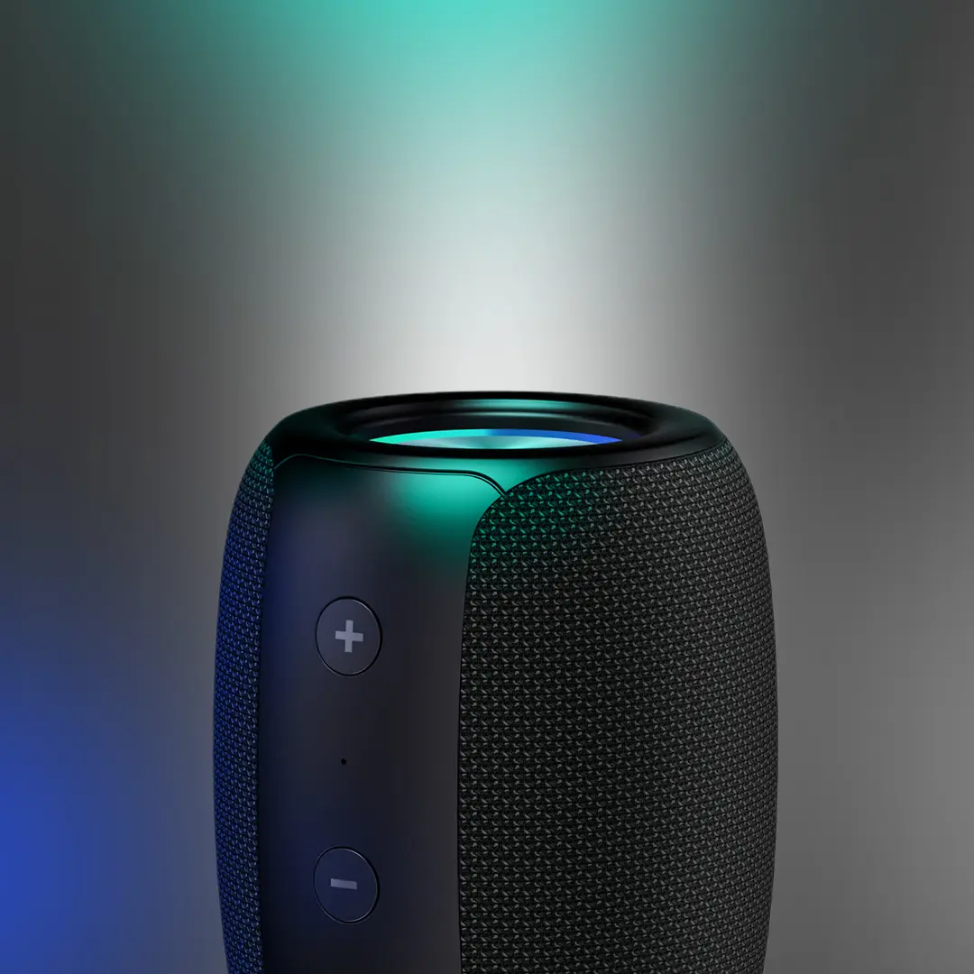 Bobtot Mini Portable Cordless Bluetooth Bass Speaker - 25H Playtime, Stereo Audio, RGB LED Light, Dual Pairing, Waterproof, Multifunctional, Easy Setup, Compatible with PC & Laptop, Speaker Bluetooth