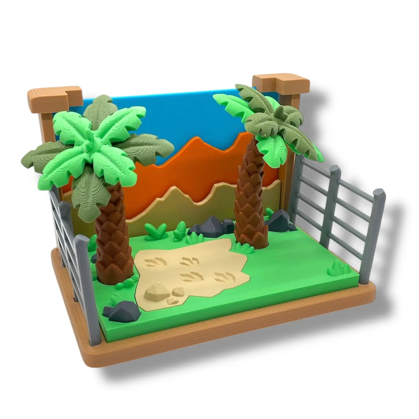 Dinosaur Park – Cute Dino Set with T-rex and Triceratops - Desktop Decor Gift