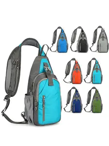 New Waterproof Fashion Shoulder Bag, Casual Multifunctional Sports Outdoor Chest Pack, Running Chest Bag, Large Capacity Men's Crossbody Bag