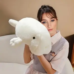 [Soft Manatee Plush Toy Pillow] A Cute And Soft Lying Manatee Plush Toy Doll Pillow, Furry And Soft Manatee Dugong Ocean Series Doll Pillow Birthday Gift Aquarium
