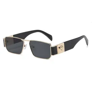 Luxury Rectangular Sunglasses - UV400 Protection, Designer-Style Metal Frame, 90s Retro Vintage Shades for Women & Men, Men's Accessories