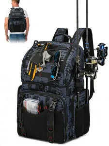 Durable Fishing Backpack for Anglers, Spacious Main Compartment & Small Compartments, Strong Handle, Ideal for Fishing Travel, Multi-Functional Large Capacity