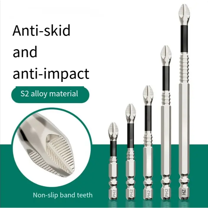 6pcs Non-slip cross head superhard strong magnetic electric screwdriver Hand drill Air covered S2 screwdriver set FathersDayGift Power Tool Accessories Cordless Power Tool