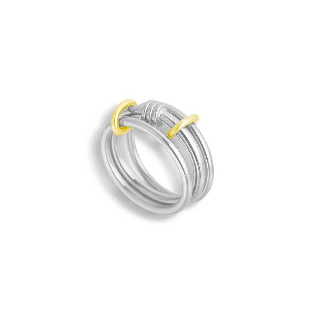 EVRY JEWELS Gold or Silver Plated Stainless Steel Women's Hypoallergenic Eternal Stacked Ring