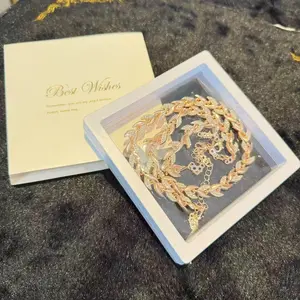 1 Bracelet 1 Necklace Light Luxury Elegant Design Inlaid Glass Rhinestone Fish Tail Jewelry，Suspended box packaging allows your jewelry to be better displayed and stored Set Suitable for Women's Autumn And Winter Banquet Daily Matching SpringStatements