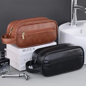 Men's Outdoor Toiletry Bag — Portable PU Handbag with Large-Capacity Design: A Premium Gift for Dad this Father's Day.
