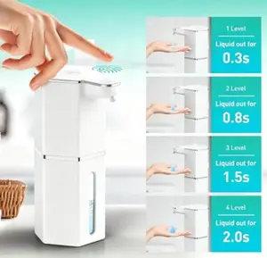 Automatic liquid soap dispenser, 12 oz contactless foaming liquid soap dispenser, USB rechargeable, 4 adjustable levels, waterproof design, kitchen accessory, home essential handheld wall-mounted liquid soap dispenser for bathroom/restroom tiktokshopsprin
