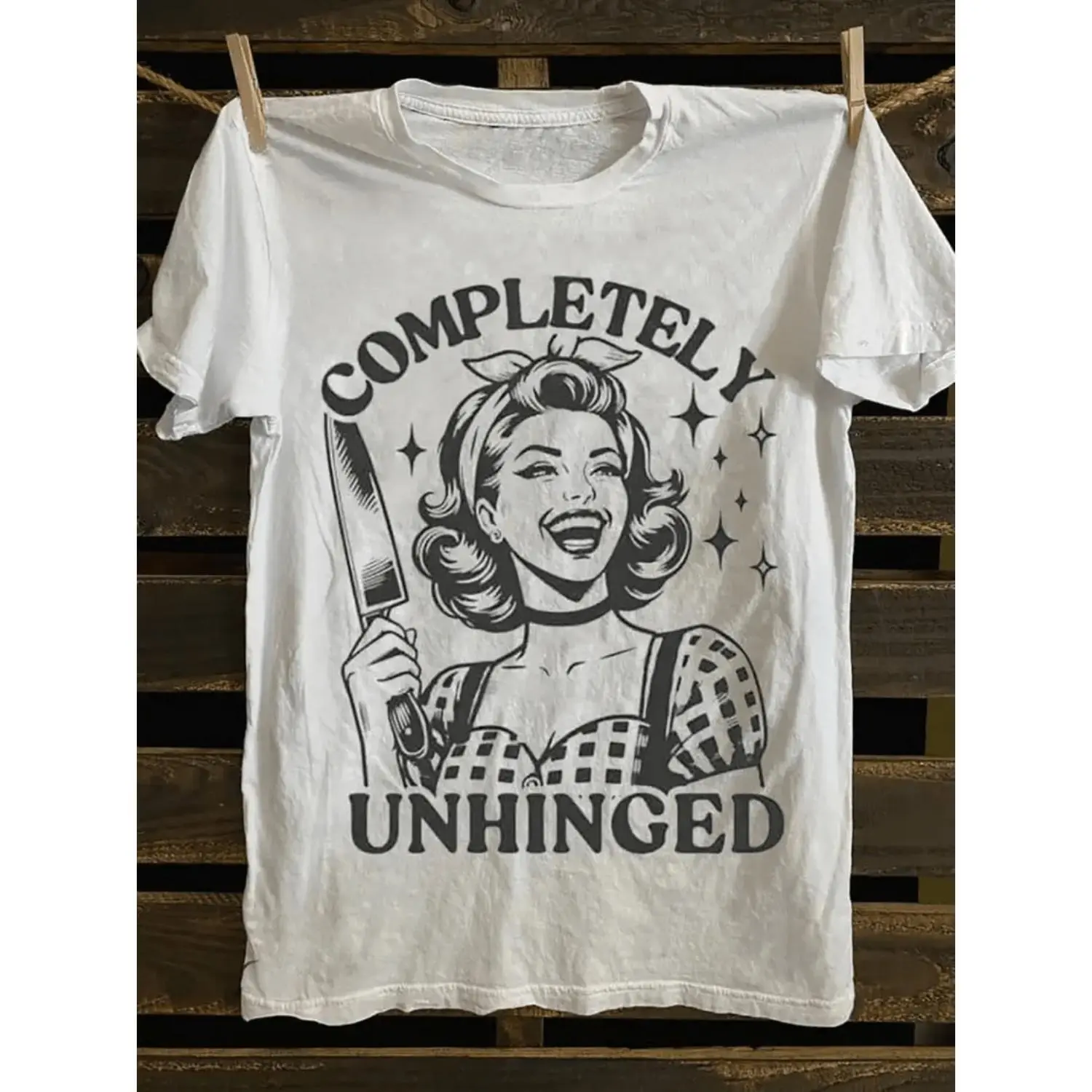 Women's Short-Sleeve T-Shirt - Punk Rock Band, TV Poster, Fun Horror Design, 100% Soft Fabric, Casual All-Match Top, Shortsleeve