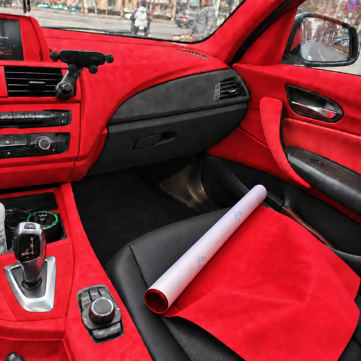 Premium Self-Adhesive Stretchable Microfiber Suede Car Interior Wrap with Free Tools - Auto Accessories, Car Stuff Interior - for Dash, Door Trim - DIY Automotive Upgrade Sticker, All-Season Customizable Craft Material,toolupgrade