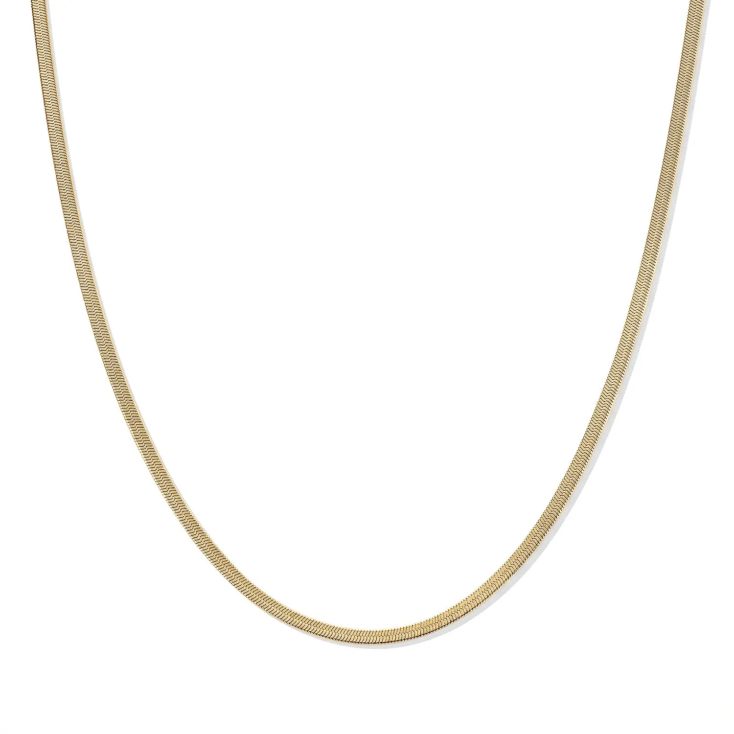 ION Plated YG Stainless Steel Smooth Snake Chain Necklace (20-22 Inches)