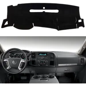 SUNDAY MIRTH Dashboard Cover for GMC Sierra and Chevrolet Silverado- Fits 2007-2013 Models with Two Glove Boxes.Custom Fit Dash Mat, Won't Break Dash Sensors(Premium Carpet, Black)