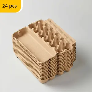 Egg Cartons 24 Pack, 12-Count Sturdy Egg Holders for Farm Fresh Eggs, Reusable Pulp Egg Trays, Protective Storage for Chicken Eggs