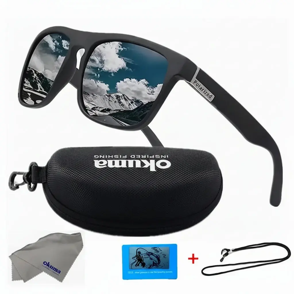 Okuma Unisex Anti-Glare Polarized UV400 Sunglasses - Polycarbonate Polarized Lens Outdoor Sport Sunglasses, 1-Size Mountain Biking Unisex Fishing Shades Fashion Eyewear, Cycling Fishing Sunglasses