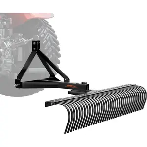 VEVOR Tow Behind Dethatcher, 72-inch Tow Dethatcher with 36 Steel Tines, 3-Point Lawn Dethatcher Rake with Attachments for Tractor, Landscape Rake for Garden, Farm, Grass mn