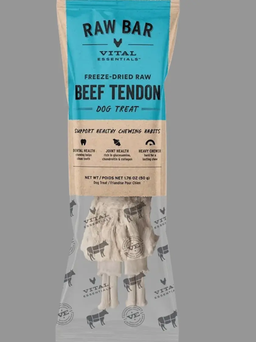 Vital Essentials Crunchy Beef Tendon Dog Treats - Premium Dog Chew Bones, Pet Supplies for Canines