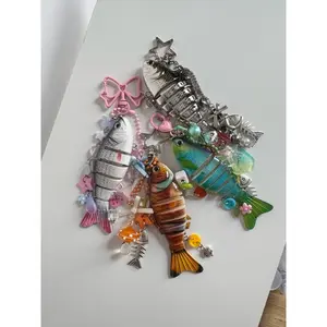 Creative Handmade Fish Pendant Keychain with Colorful Details – Bag & Key Decoration