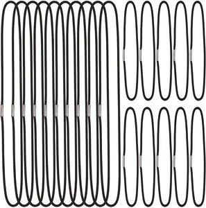 Travel Notebook Elastic Bands for Refillable Travel Journals Planners, Two Sizes, Pack of 20 (A5 & Passport Size, Black)