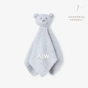 Feather Knit Blue Bear Security Blanket