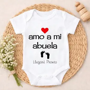 Baby Bodysuit I Love My Grandma Cute Print 100% Pure Cotton Non-Irritating Snap Closure Breathable Perfect For Gifting & Everyday