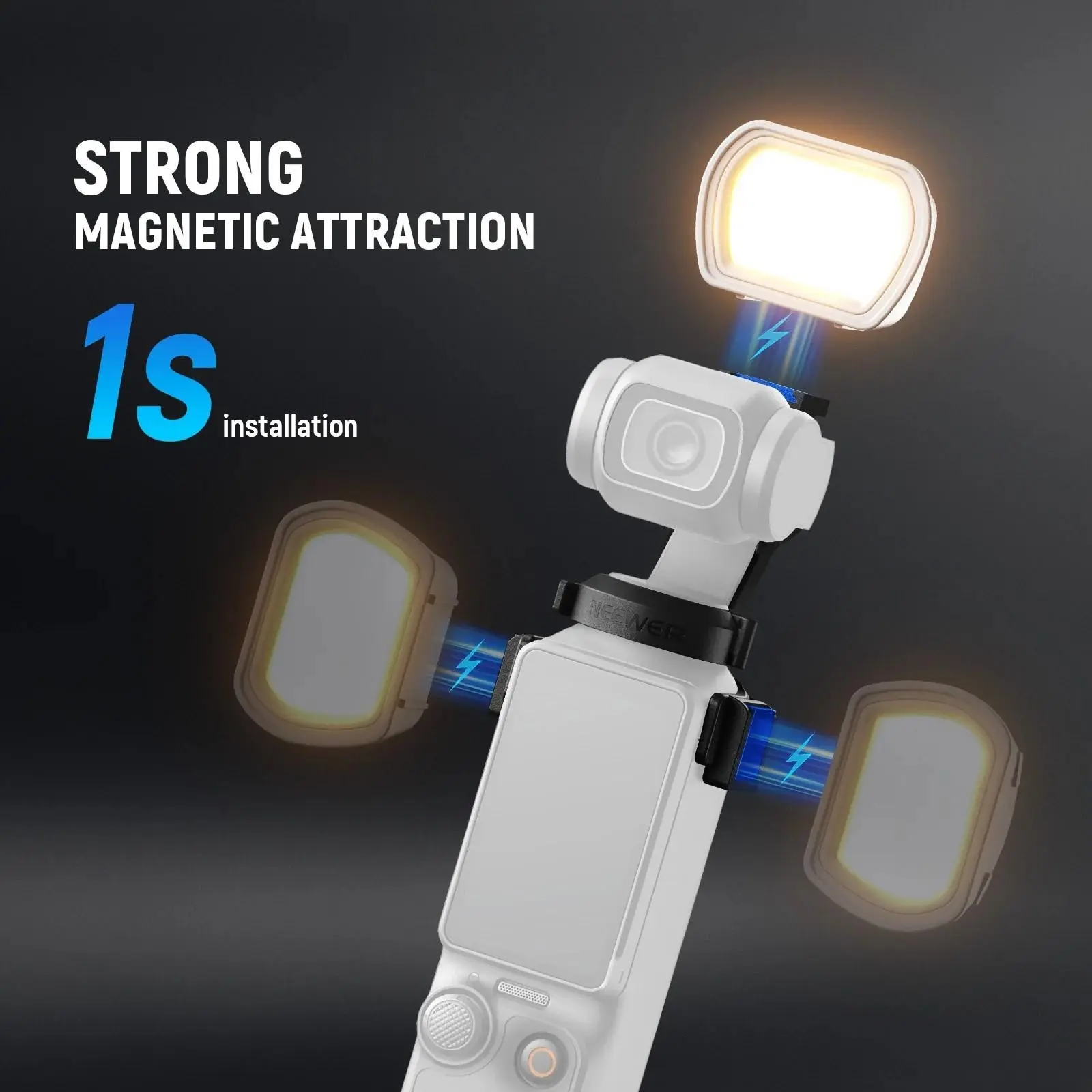 NEEWER M21 For DJI OSMO Pocket 3 Magnetic Auxiliary Light  BASICS Gimbal Camera Creator Combo Rechargeable Mini LED Fill Light Camera Accessory Video Recording Accessories