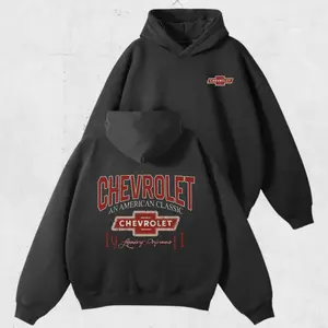 Chevrolet American Hoodie Sweatshirt Tshirt – 90s Vintage Style Sweatshirt, Vibrant Retro Colors, Unisex Car Lover Pullover, Classic Chevy Accessories Shirt