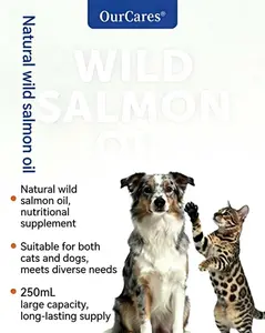 OURCARES Pet Salmon Oil for Dogs & Cats - High-Quality Omega-3 & Omega-6 Supplement for Smooth Shiny Coat & Joint Health