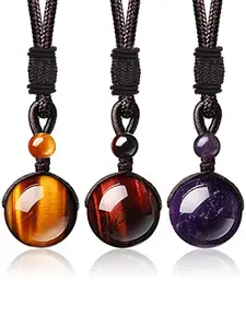 Fashionable Artificial Crystal Decor Pendant Necklace, Braided Design Necklace for Women & Men, Trendy All-match & Exquisite Jewelry for Birthday Gift, Statement Necklace, Unique Jewelry, Braided Chain Necklace