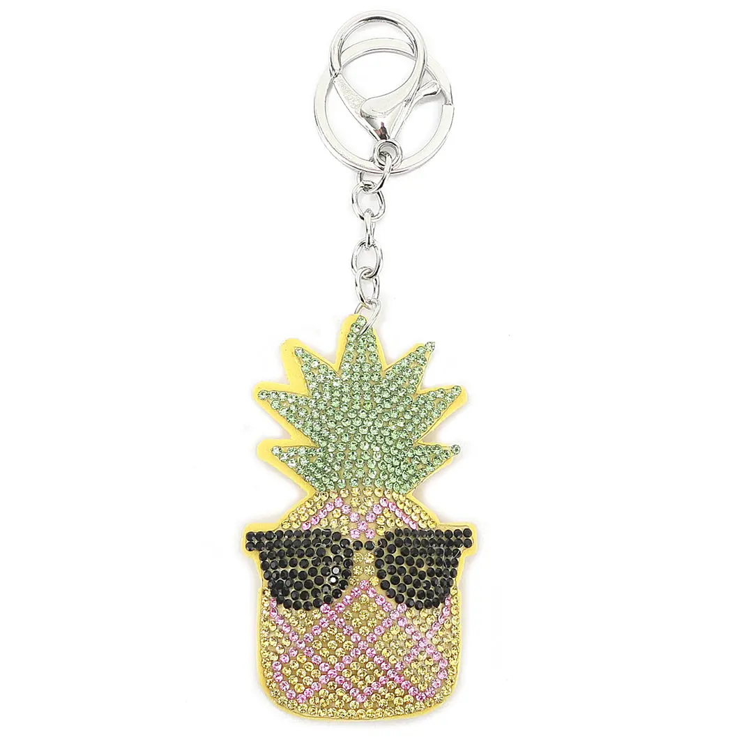 Bag Charm Crystal Pineapple Glasses Yellow Bag Charm Crystal Pineapple Glasses Yellow