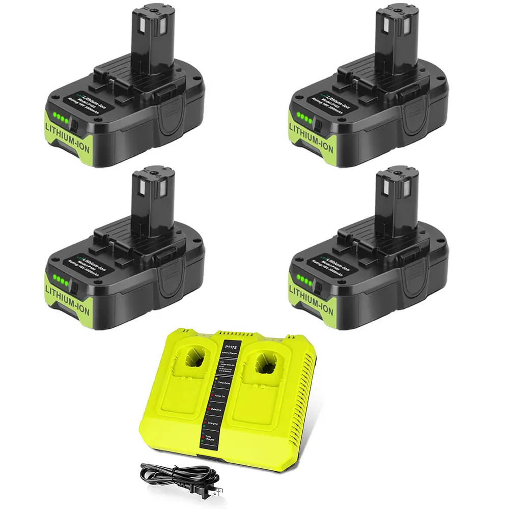 4 Pack Batteries+Charger