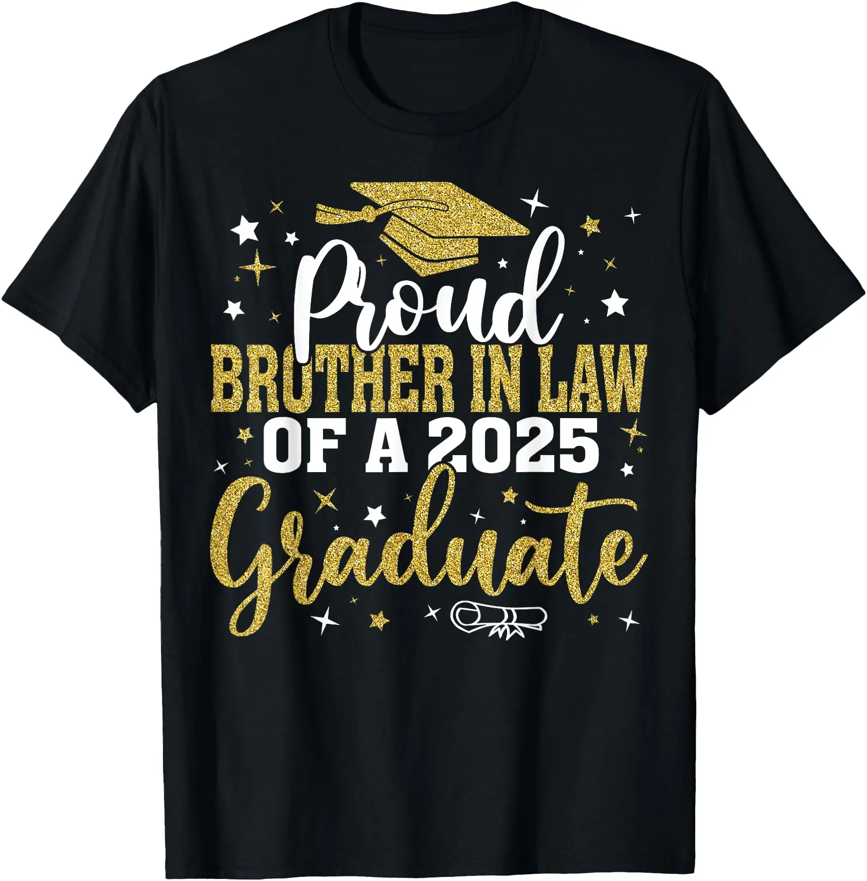 Proud Brother In Law Of A Class Of 2025 Graduate Senior Unisex T-Shirt Cotton Menswear Man Classic