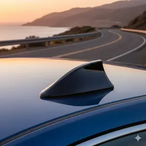 Universal Shark Fin Car Antenna Cover: Enhances FM/AM Radio Signal Reception, Easy Stick-On Installation for Improved Exterior Styling & Car Modification