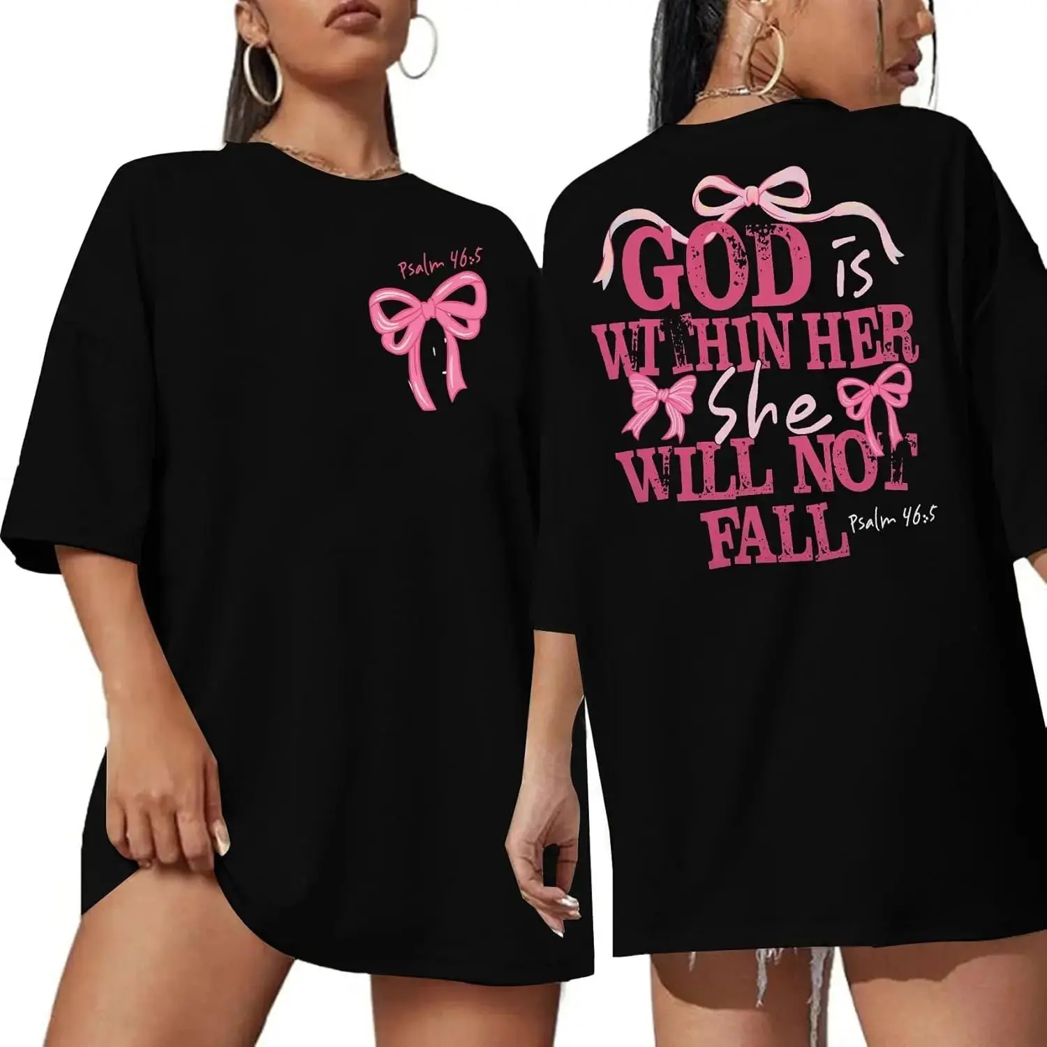 God Is Within Her Shirt, Women's Inspirational Quote Tee, Faith Inspired Graphic T-Shirt, Feminine Oversized Casual Top