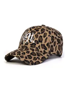 Unisex Gigi Leopard Print Baseball Hat, Adjustable Sun Protection Cap, Ideal for Travel, Beach, and Vacation, All-Season Fitted Style, Digital Printed Hat