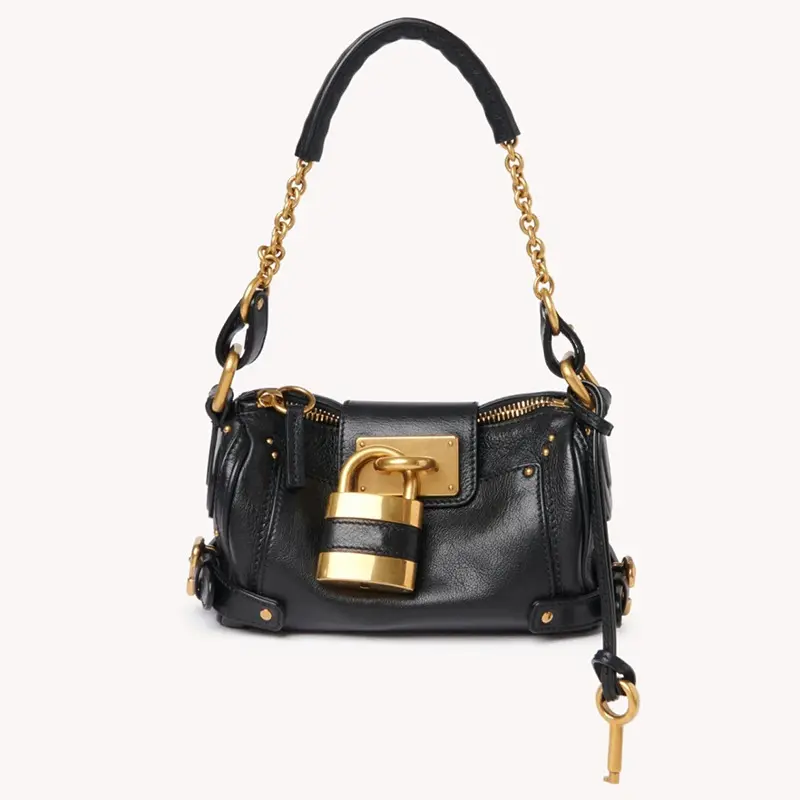 mid  priced  hab  dbags Gothic Punk Tote ideal mother Ins Internet Celebrity 2025 Autumn Winter New Underarm Women's Bag Classic Retro Lock Design Handbag Fashion Simple Commuter Shoulder Bag