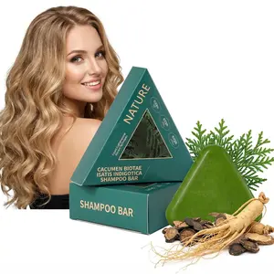 Usman Grass Oriental Arborvitae Leaf Shampoo Bar, Strengthens Roots, Reduces Hair Fall, for Thinning Hair, Anti-Hair Loss, Hair Growth, Oil Control, Dandruff Relief, Repair, Nourish