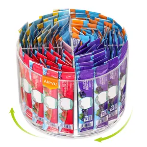 360° Rotating Drink Packet Organizer - Clear Acrylic Lazy Susan for Water Flavor Mixes, Tea Bags & Liquid I.V. - Ultimate Hydration Station for Kitchen Countertop, Pantry & Office Breakroom