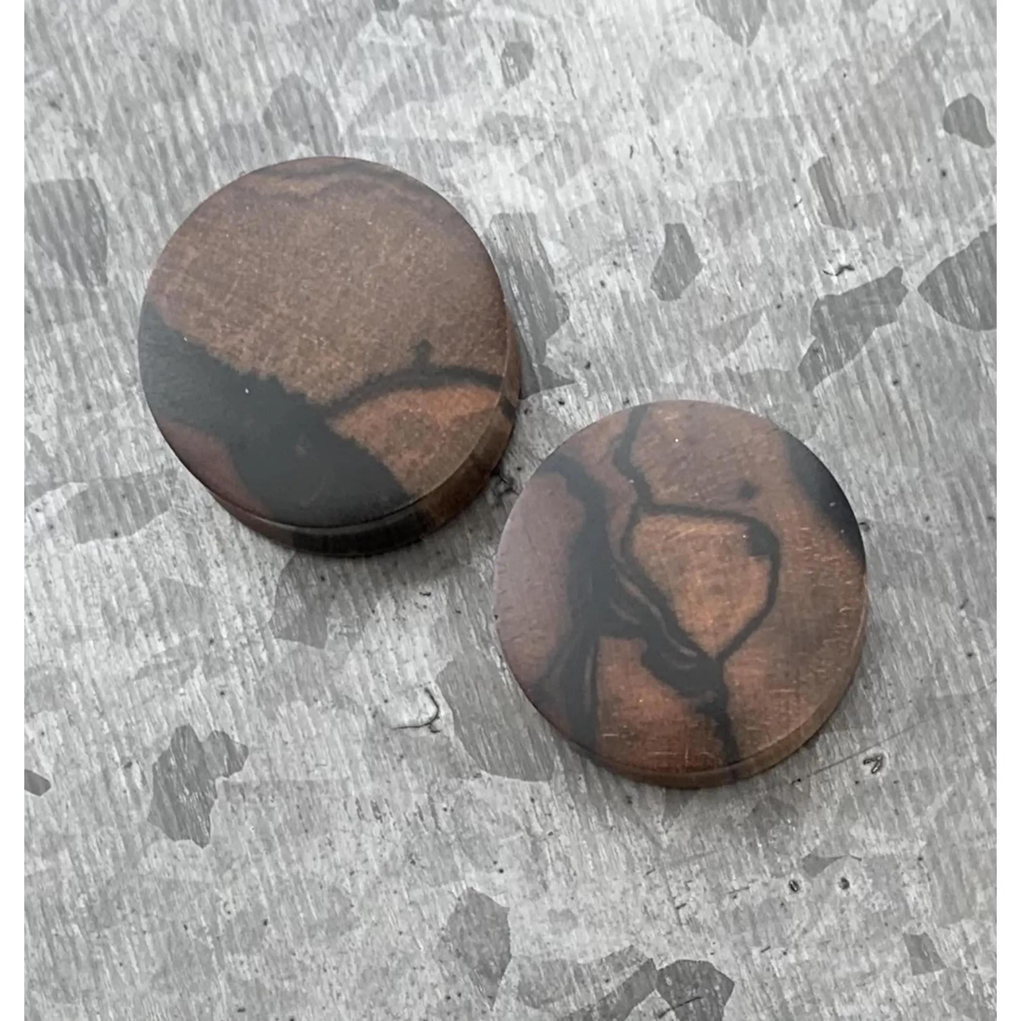 PAIR of Beautiful Organic Ebony Wood Convex Saddle Double Flare Plugs/Tunnels - Gauges 8g (3.2mm) up to 1" (25mm)