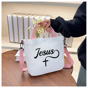 Jesus Print Tote Bag, Large Multi-functional Shoulder Bag for Daily & Travel, Ideal Gift, Casual Trendy Bag