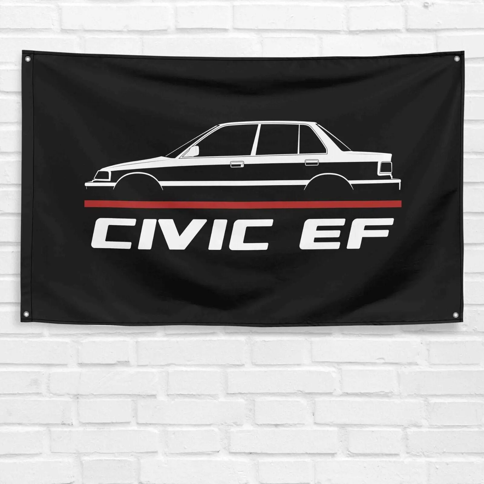 Unbranded & Handmade 3x5 ft Single-Sided Vibrant Polyester Fabric Civic EF 1988-1991 Banner, Home Wall Decor for Car Enthusiasts, Man Cave Garage Gift, Dad, Grandpa